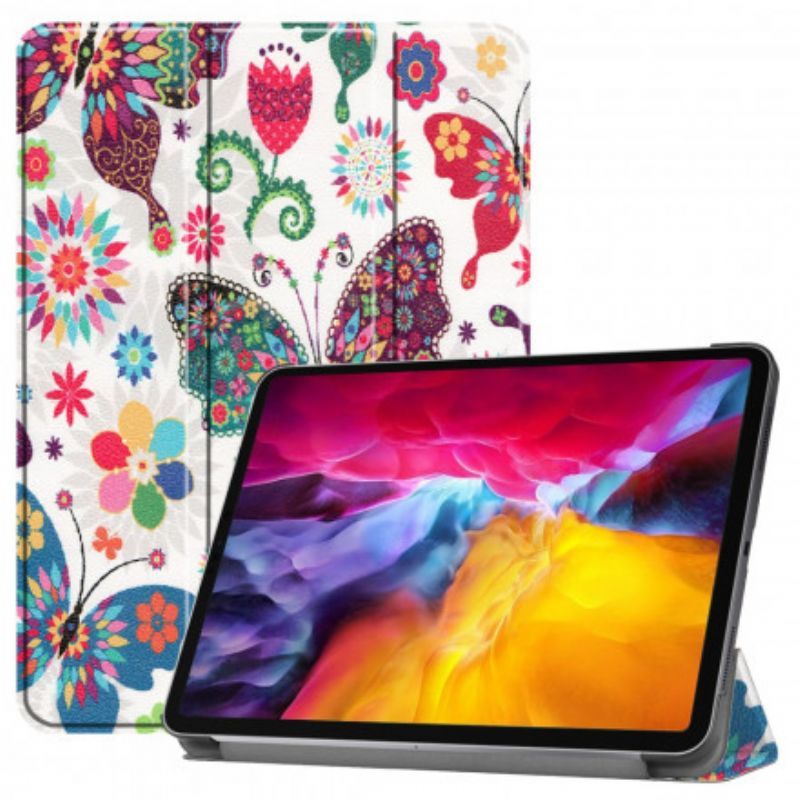 Chytré Pouzdro Ipad Pro 11" (2021) Vintage Květinový Držák Stylusu