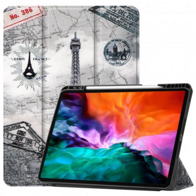 Chytré Pouzdro Ipad Pro 129" (2021) Držák Pera Na Eiffelovu Věž