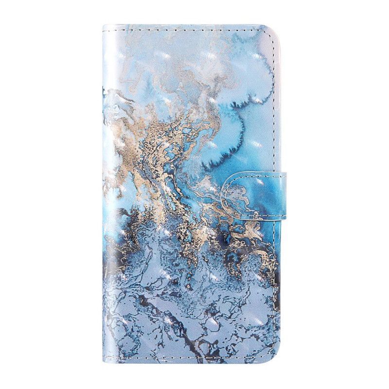 Flipové Pouzdro Iphone 12 Pro Max Designové Mramorové Reflektory S Popruhem