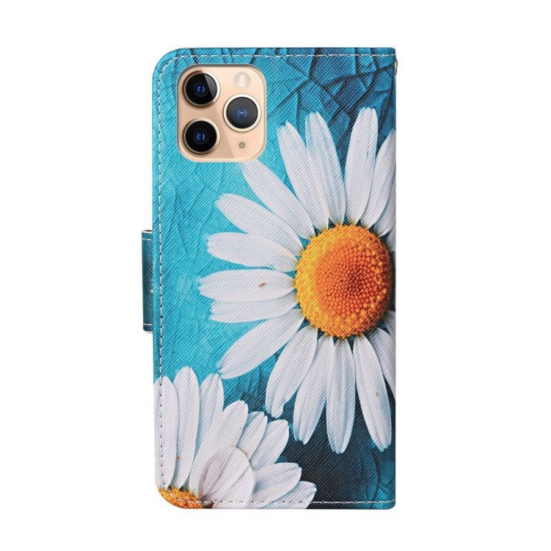 Flipové Pouzdro Iphone 12 Pro Max Mistrovské Květiny S Páskem