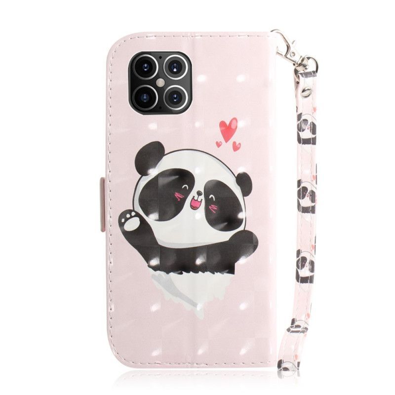 Flipové Pouzdro Iphone 12 Pro Max Pásek Lásky Pandy