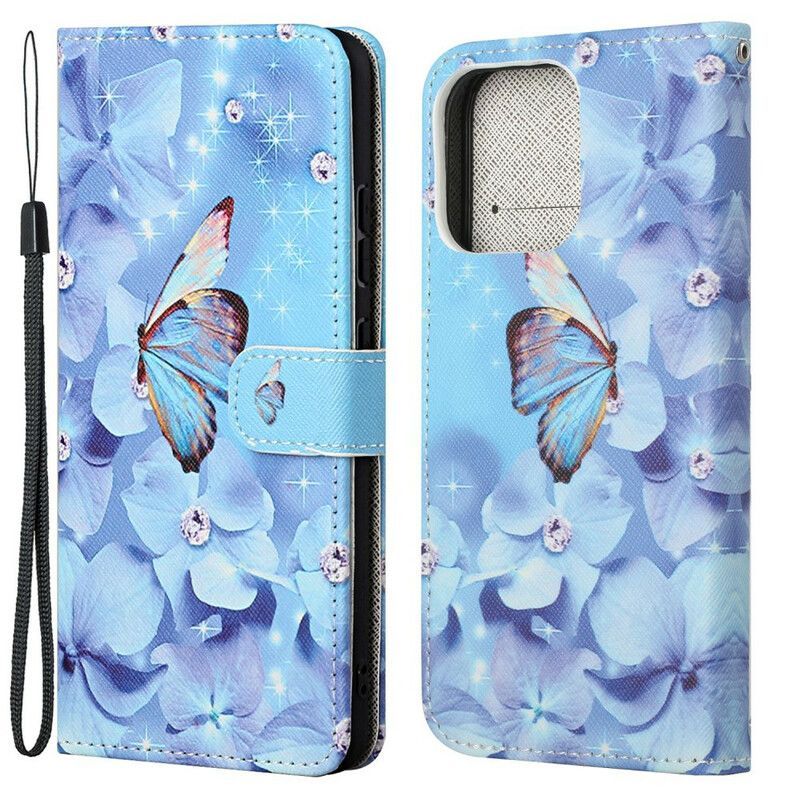 Flipové Pouzdro Iphone 13 Diamantoví Motýlci
