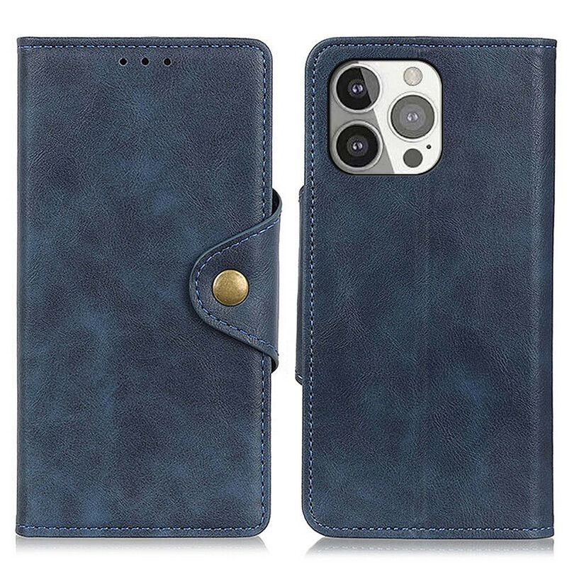 Flipové Pouzdro Iphone 13 Pro Knoflík Z Umělé Kůže