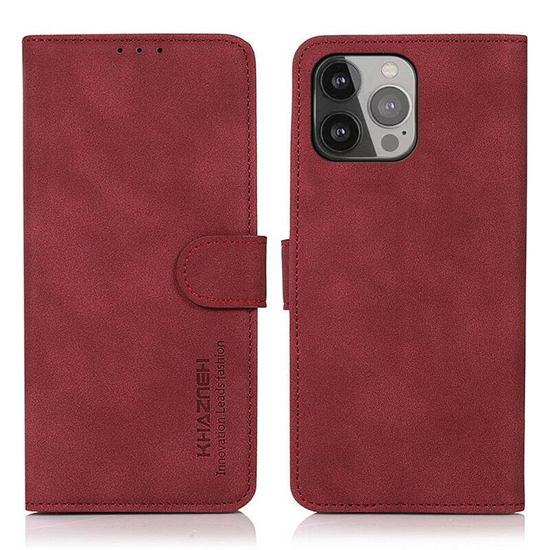 Flipové Pouzdro Iphone 13 Pro Max Khazneh Módní Kožený Efekt