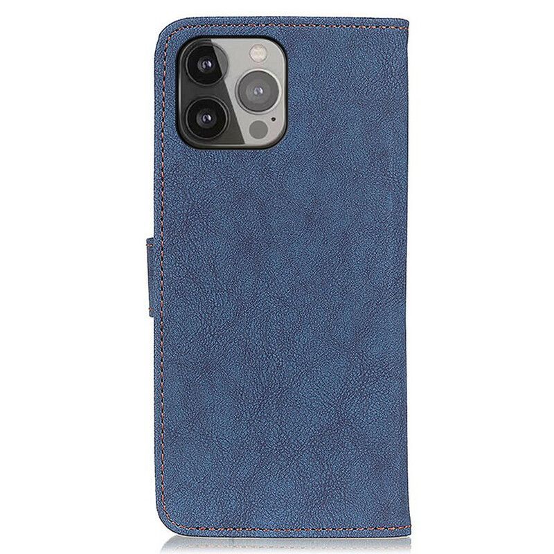Flipové Pouzdro Iphone 13 Pro Max Khazneh Retro Štípaná Kůže