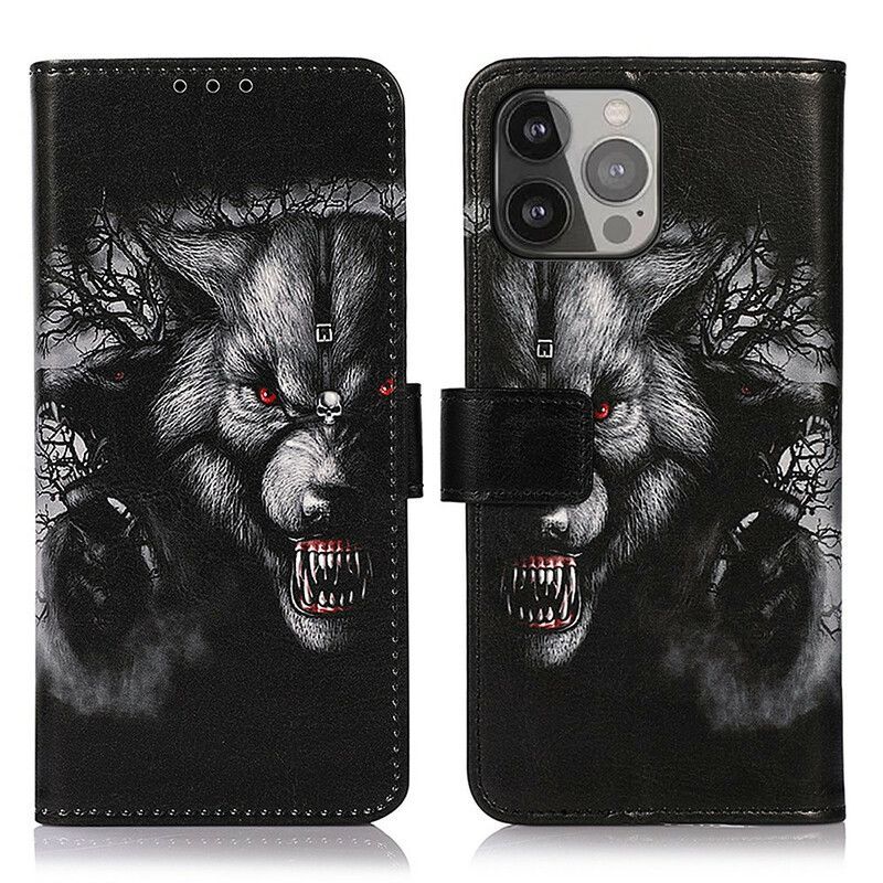 Flipové Pouzdro Iphone 13 Pro Max Vlkodlak