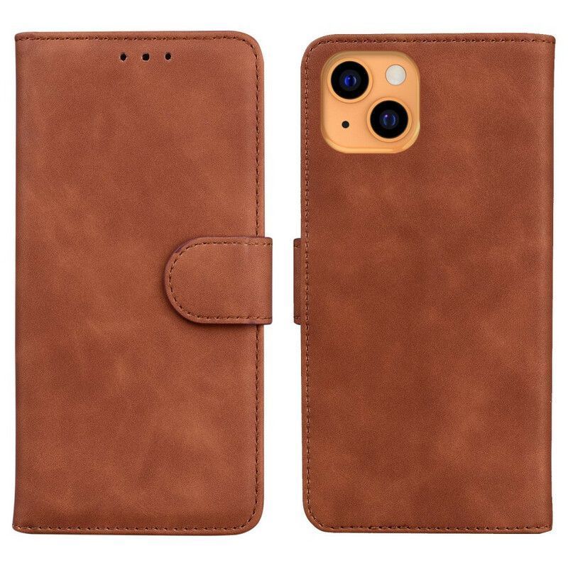 Flipové Pouzdro Iphone 13 Švový Kožený Styl