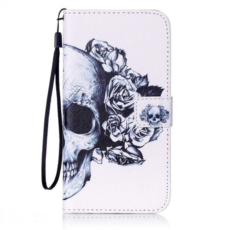 Flipové Pouzdro Iphone 7 Plus / 8 Plus Květinová Lebka