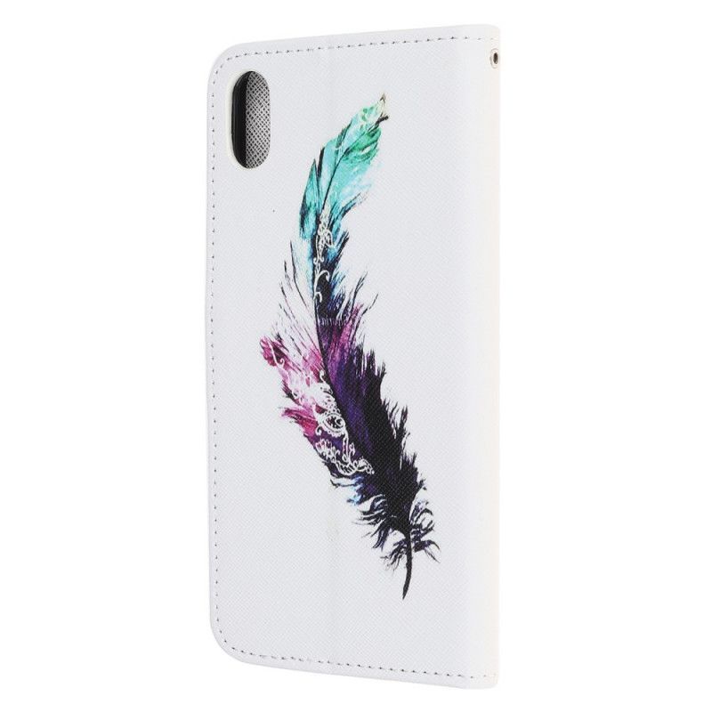 Flipové Pouzdro Iphone Xr Pírko S Popruhem