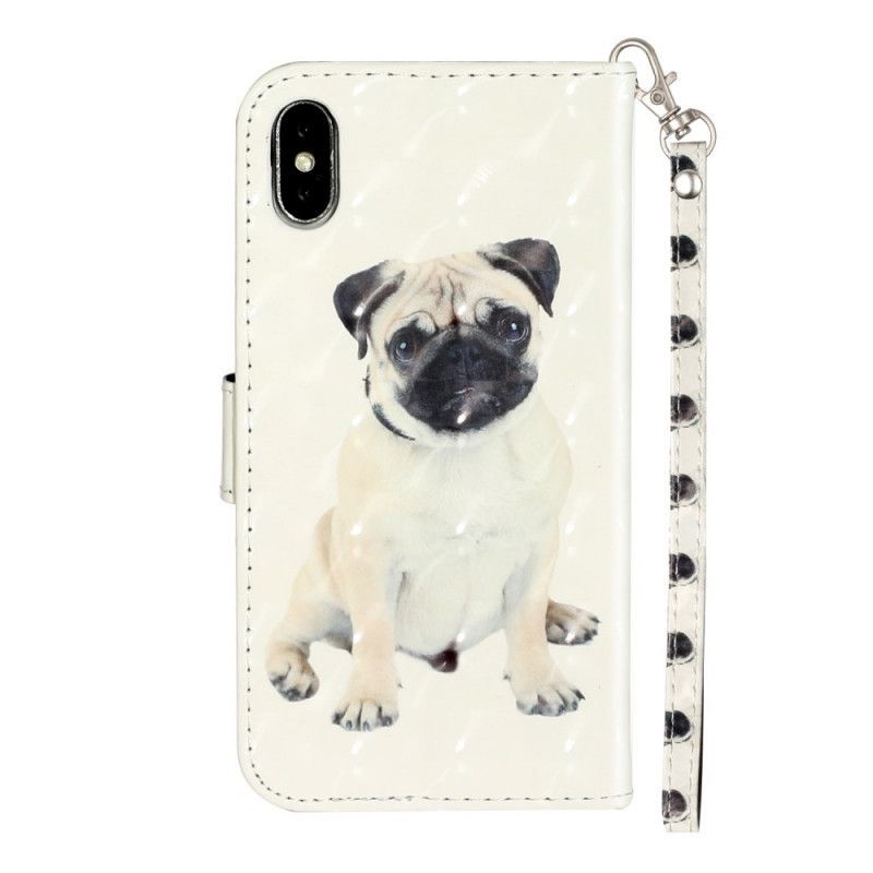 Flipové Pouzdro Iphone  XS Max Svítidla Pro Psy S Popruhem