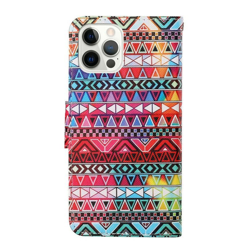 Flipové Pouzdro Na Iphone 13 Pro Patchwork S Popruhem