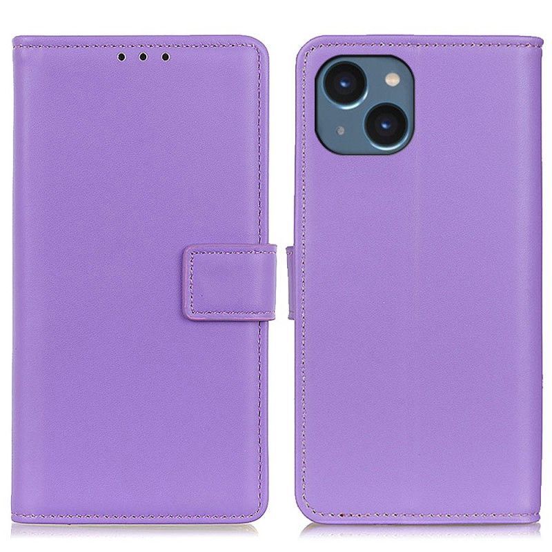 Flipové Pouzdro Na iPhone 14 Plus Jednoduchý Kožený Efekt