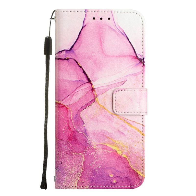 Flipové Pouzdro Na iPhone 14 Pro Max Na Lana Strip Mramor