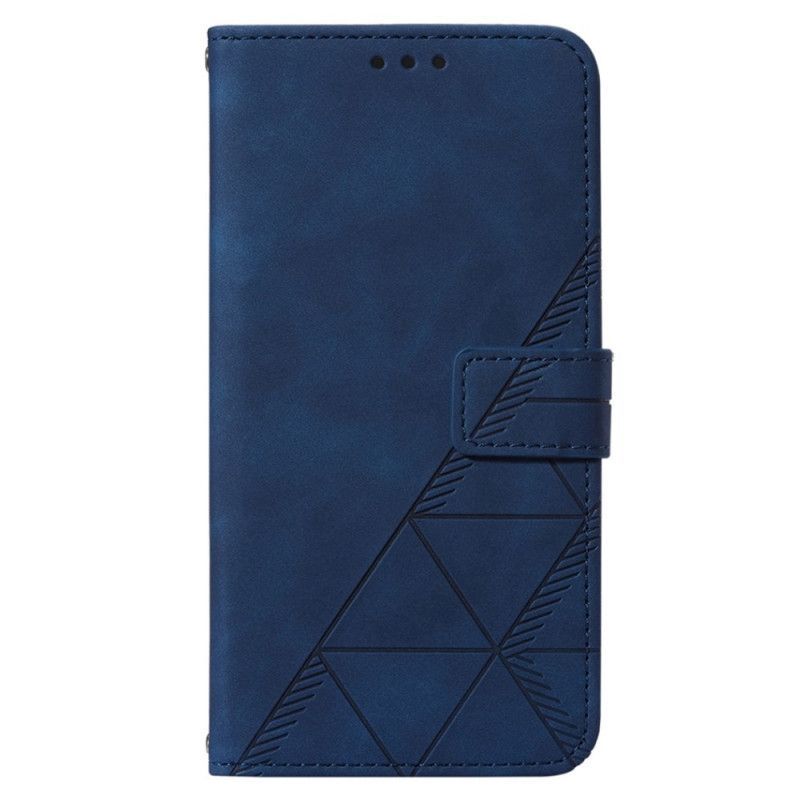 Flipové Pouzdro Na iPhone 14 Pro Max Na Lana Trojúhelníky Popruhů