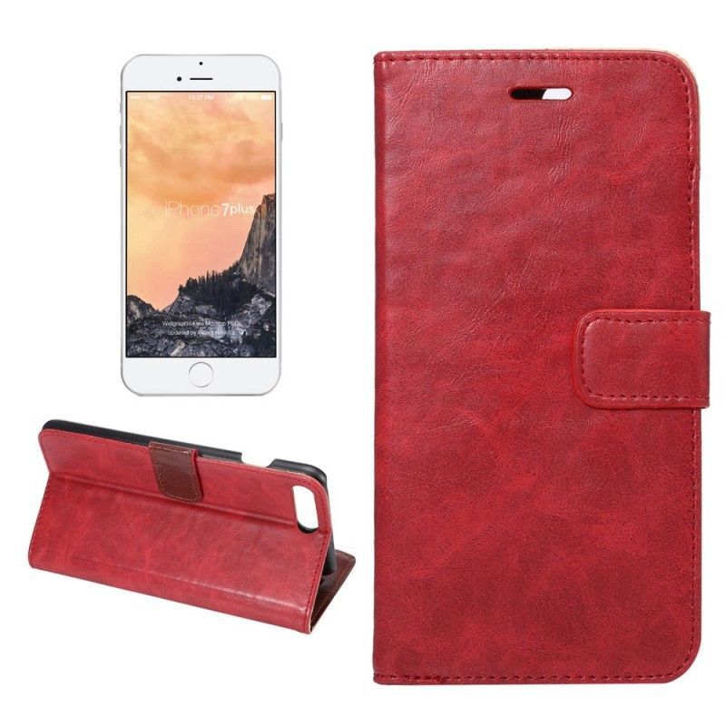 Flipové Pouzdro Na Iphone 7 Plus / 8 Plus Retro Kožený Efekt
