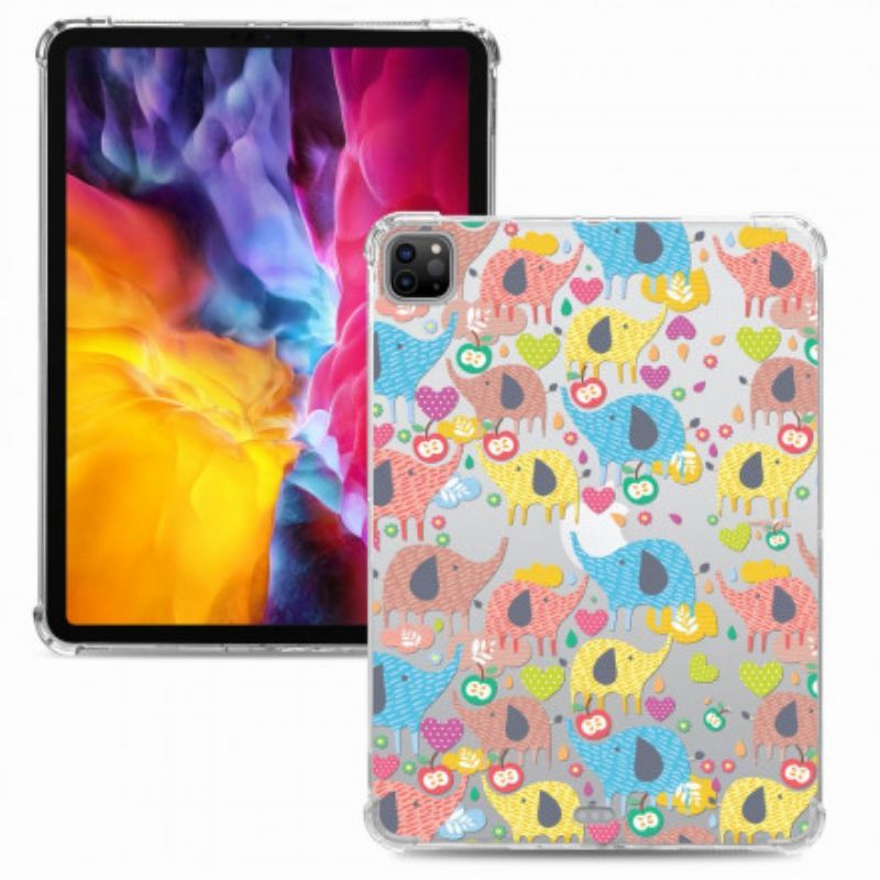 Ipad Pro 11" Pouzdro (2021) (2020) (2018) Flexibilní Kreslené Sloni