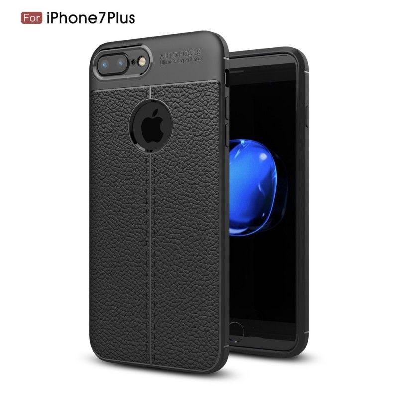 Iphone 8 Plus / 7 Plus Dvouřadé Pouzdro S Koženým Efektem Liči