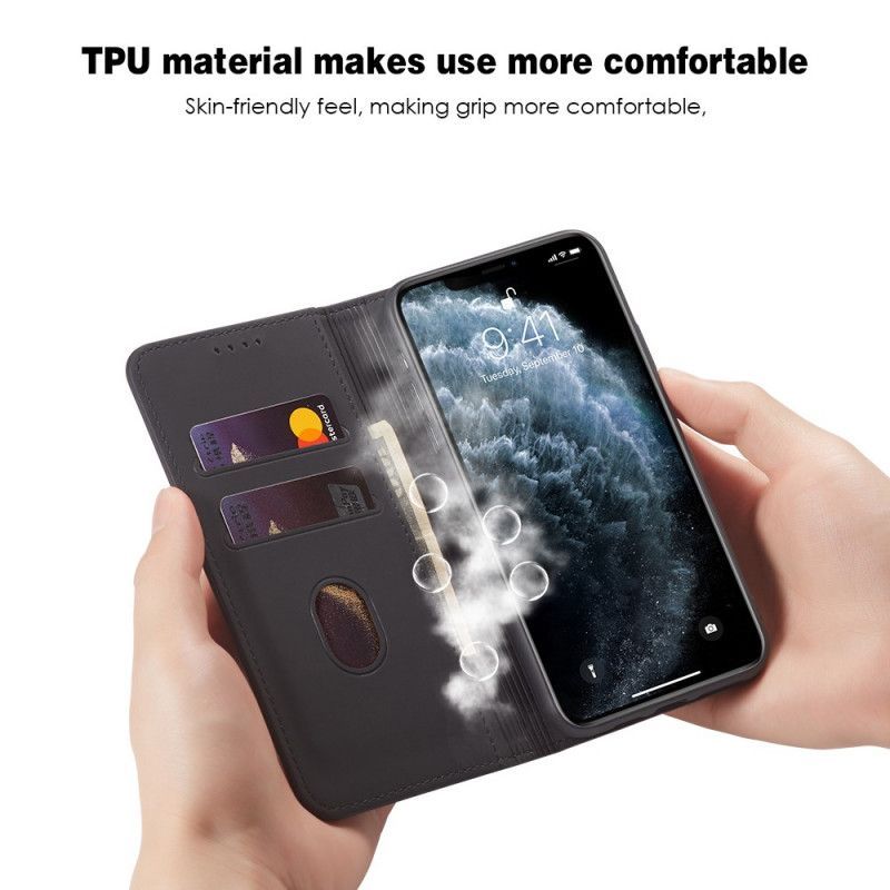 Kožené Pouzdro Folio Iphone 12 / 12 Pro Držitel Podpůrné Karty