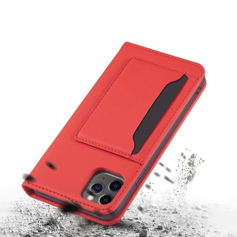 Kožené Pouzdro Folio Iphone 12 / 12 Pro Držitel Podpůrné Karty