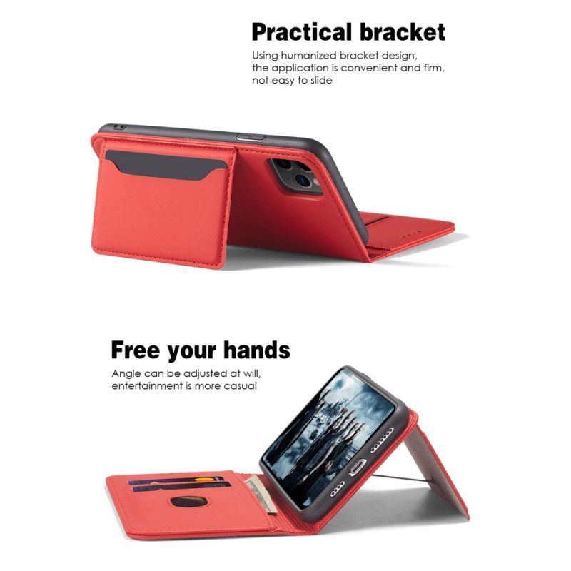 Kožené Pouzdro Folio Iphone 12 / 12 Pro Držitel Podpůrné Karty