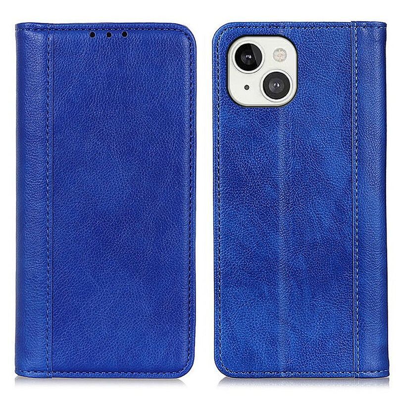 Kožené Pouzdro Folio Iphone 13 Elegantní Štípaná Liči Kůže