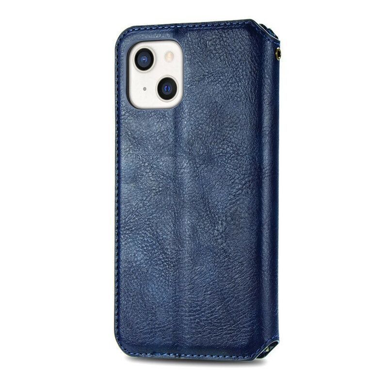 Kožené Pouzdro Folio Iphone 13 Kůže S Diamantovou Texturou