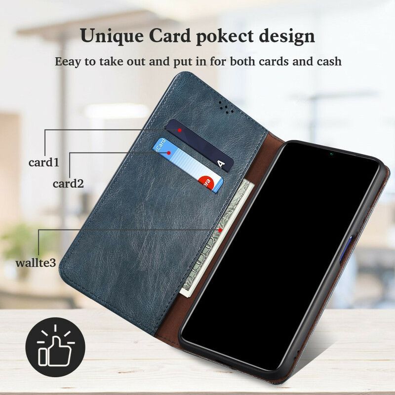 Kožené Pouzdro Folio Iphone 13 Mini Voskovaná Imitace Kůže