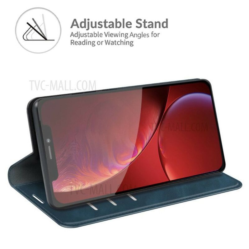 Kožené Pouzdro Folio Iphone 13 Pro Max Efekt Hedvábné Měkké Kůže
