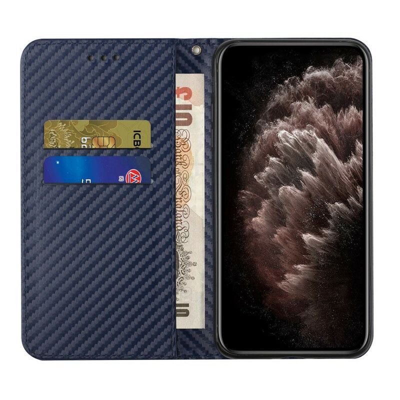 Kožené Pouzdro Folio Iphone 13 Pro Pásek Z Uhlíkových Vláken