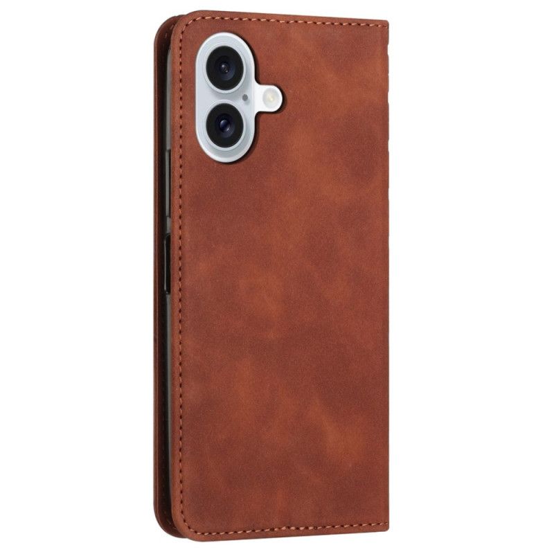 Kožené Pouzdro Folio iPhone 16 Plus Diamantový Vzor