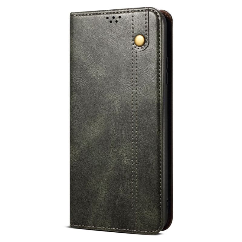 Kožené Pouzdro Folio iPhone 16 Plus Voskovaná Imitace Kůže