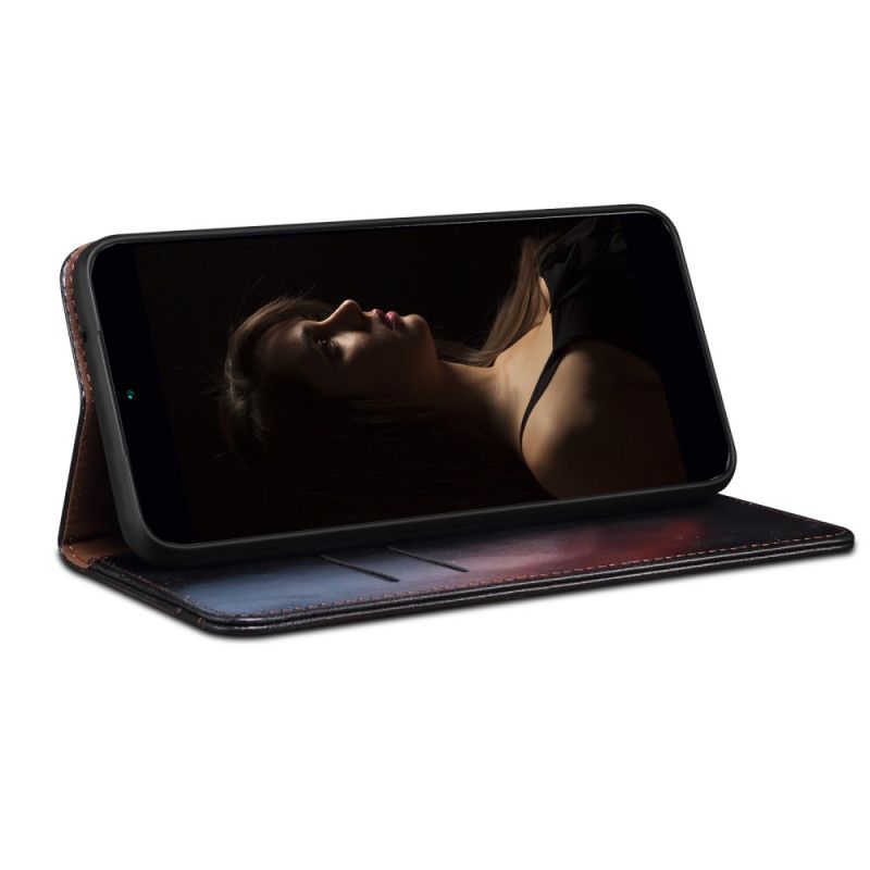 Kožené Pouzdro Folio iPhone 16 Plus Voskovaná Imitace Kůže