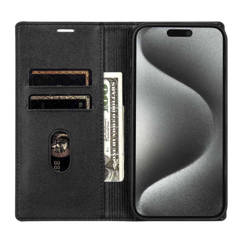 Kožené Pouzdro Folio iPhone 16 Pro Kožený Efekt