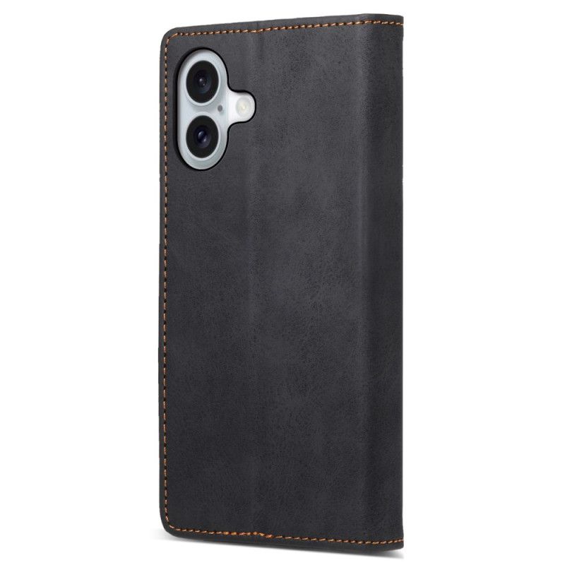 Kožené Pouzdro Folio iPhone 16 Technologie Blokování Rfid S Efektem Vintage Kůže