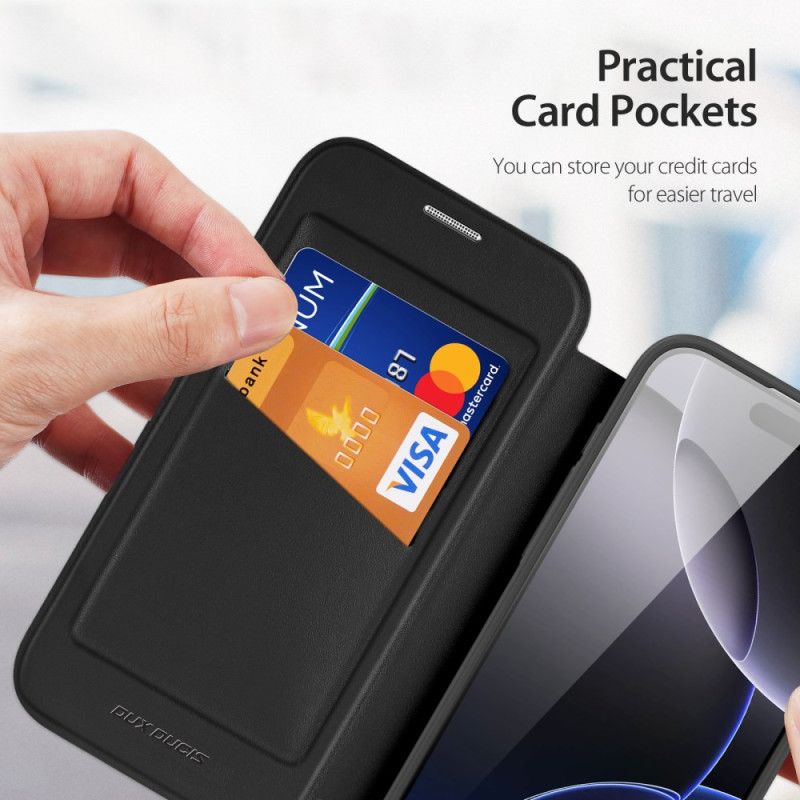 Kožené Pouzdro Folio iPhone 17 Pro Dux Ducis X Pro Series Skin