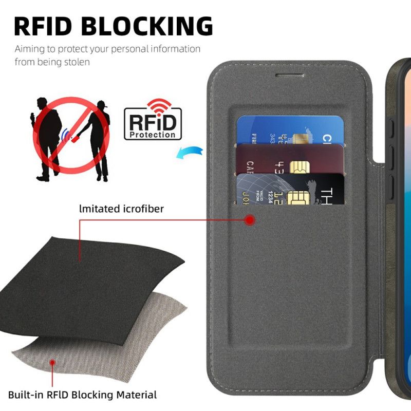 Kožené Pouzdro Folio iPhone 17 Pro Pouzdro Na Karty Rfid Kompatibilní S Magsafe