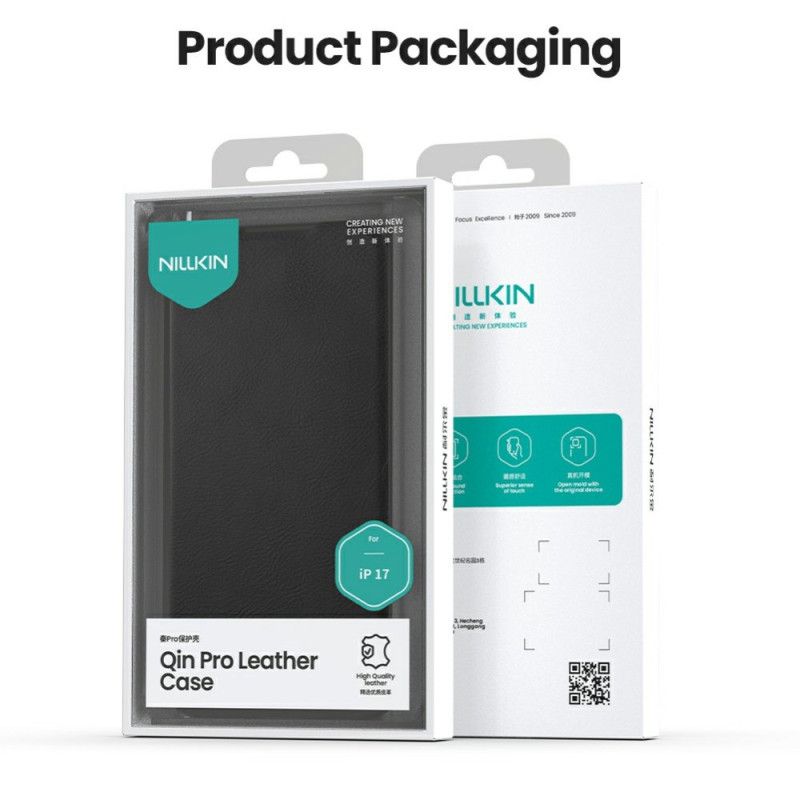 Kožené Pouzdro Folio iPhone 17 Qin Pro Series Nillkin