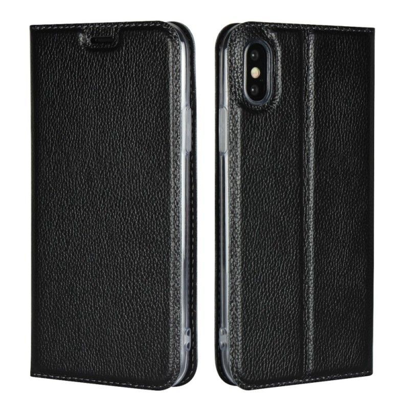 Kožené Pouzdro Folio Iphone  XS Kůže Liči