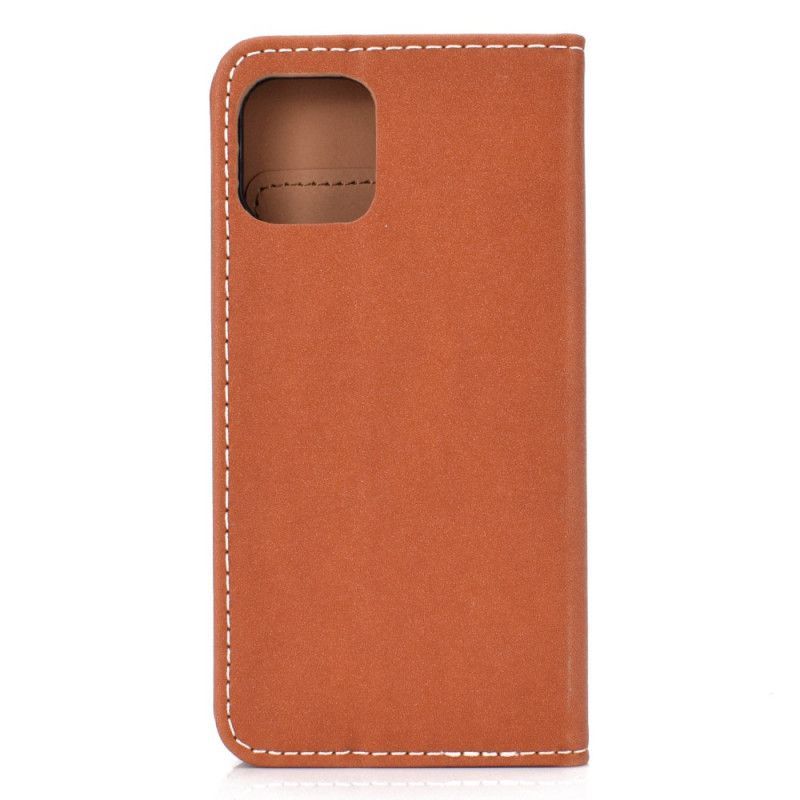 Kožené Pouzdro Folio Na Iphone 12 / 12 Pro Pes A Kočka