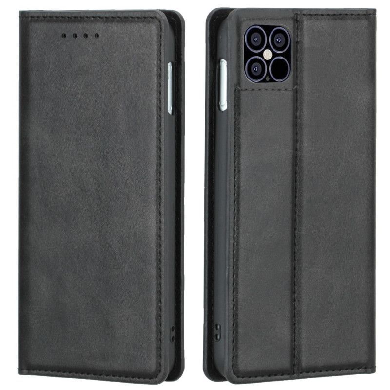 Kožené Pouzdro Folio Na Iphone 12 / 12 Pro Prémiové Prošívání Z Umělé Kůže