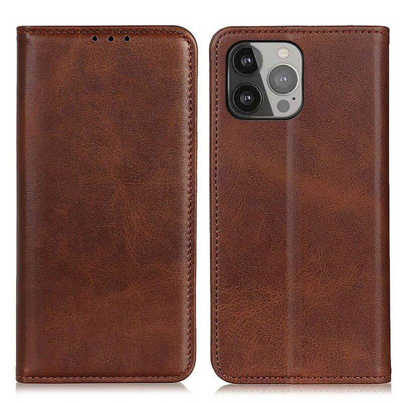 Kožené Pouzdro Folio Na Iphone 13 Pro Max Litchi Štípaná Kůže