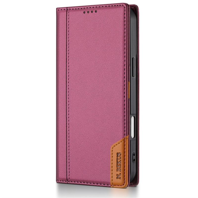 Kožené Pouzdro Folio Na iPhone 17 Blokování Rfid N.bekus