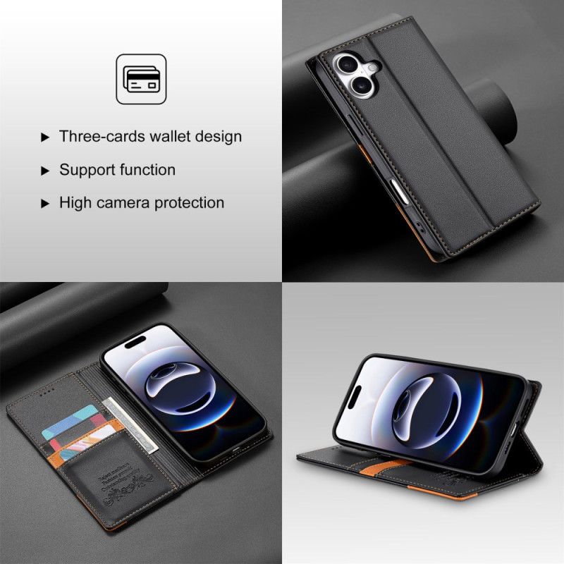 Kožené Pouzdro Folio Na iPhone 17 Blokování Rfid N.bekus