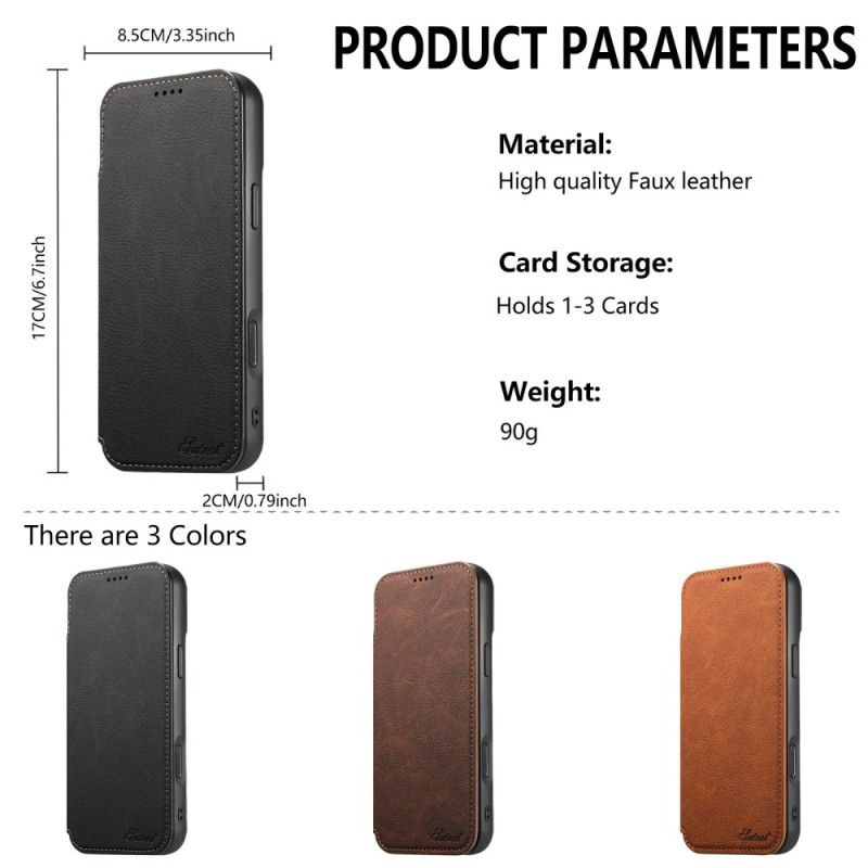 Kožené Pouzdro Folio Na iPhone 17 Pro Kompatibilní S Magsafe Vintage Design