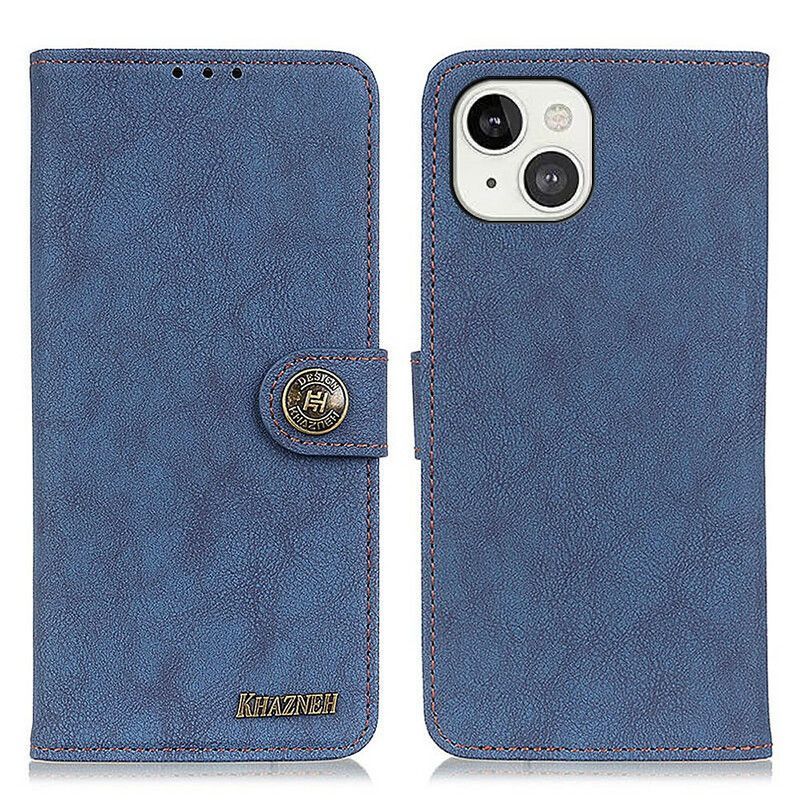 Kožené Pouzdro Iphone 13 Khazneh Retro Štípaná Umělá Kůže