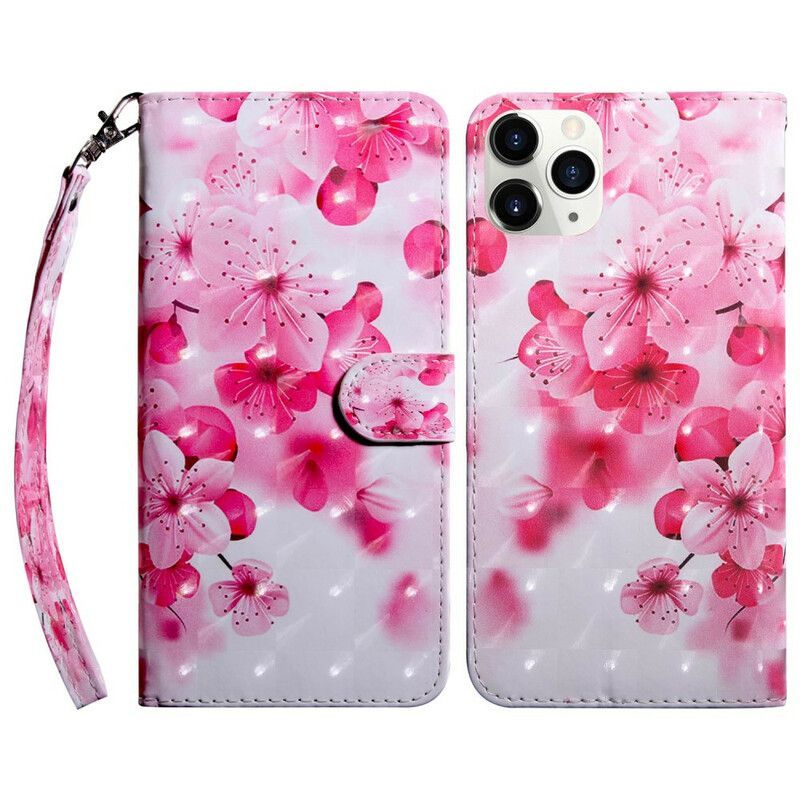 Kožené Pouzdro Iphone 13 Pro Světlé Skvrnité Květy
