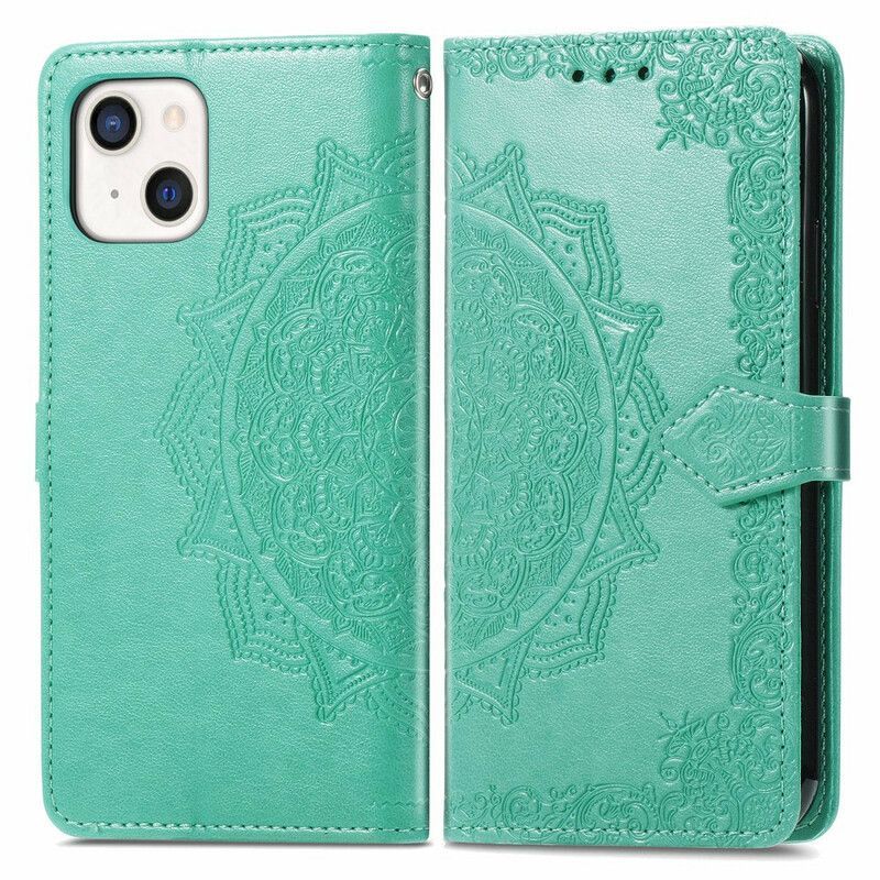 Kožené Pouzdro Iphone 13 Středověká Mandala