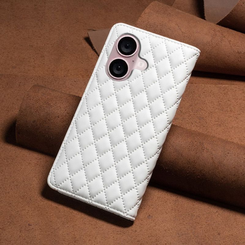 Kožené Pouzdro iPhone 16 Prošívaná Binfen Barva
