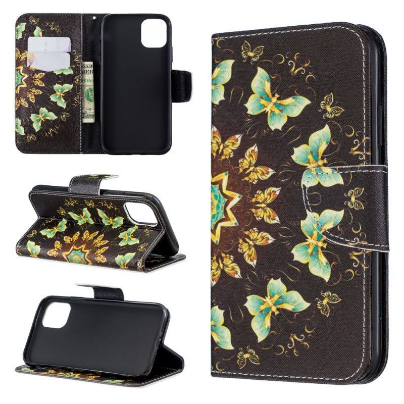 Kožené Pouzdro Na Iphone 11 Motýlí Mandala