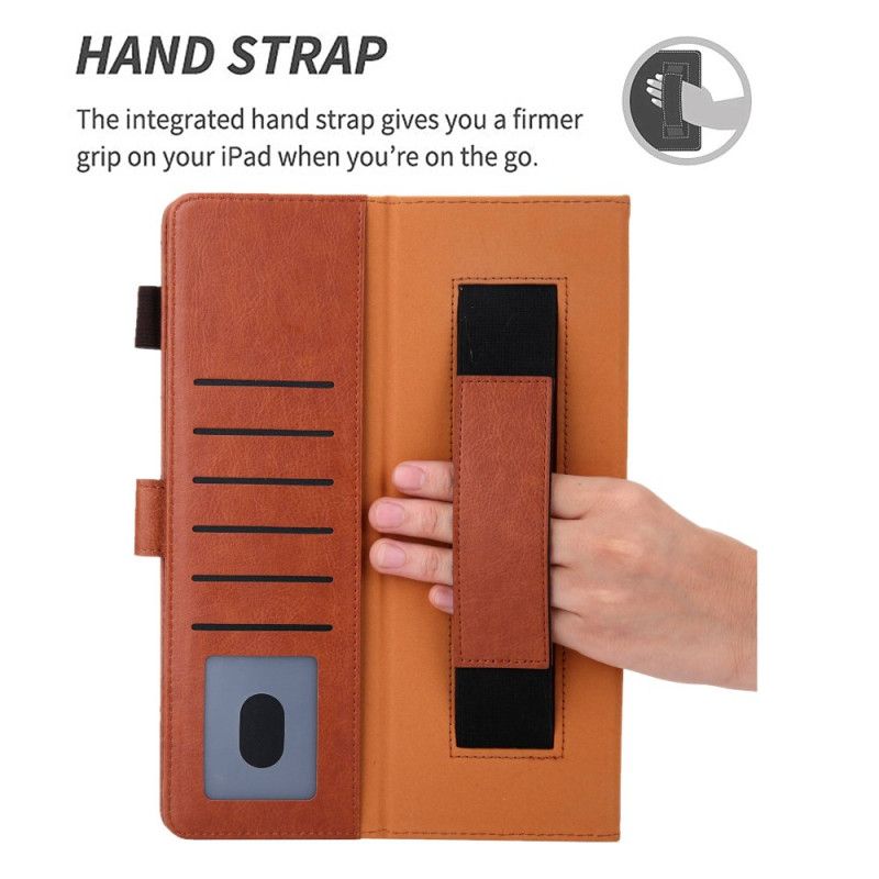 Kožený Kryt iPad (2025) Flitry Se Stříbrnou Sponou